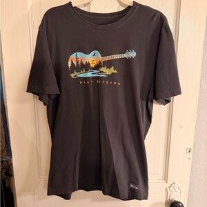 Life Is Good Black Graphic Tee with Nature Design